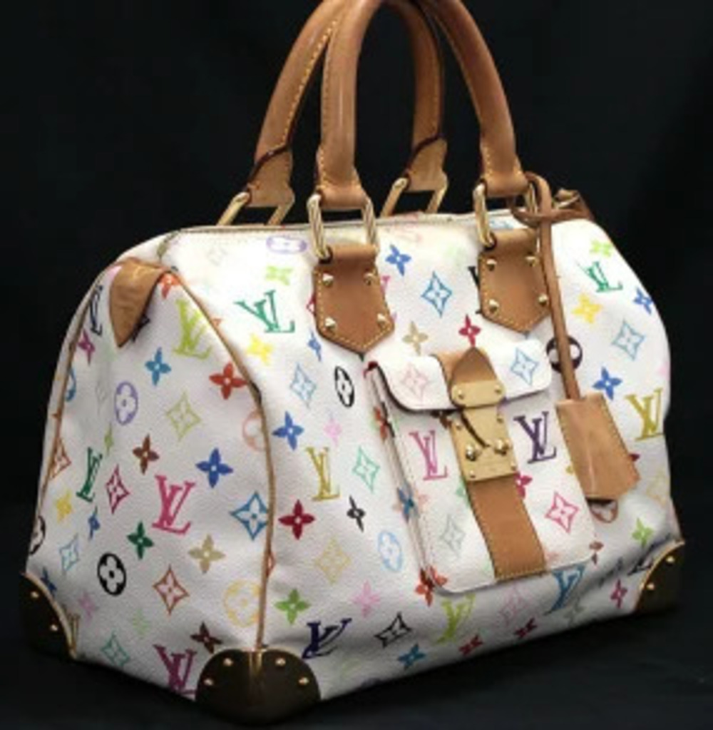 Louis Vuitton Boston White Handbag Bag Multicolor Speedy White
